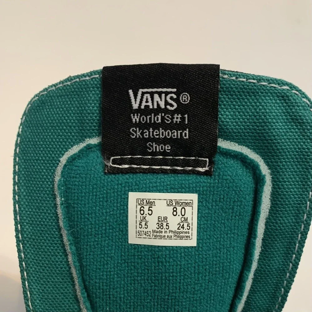 Vans Sk8-Hi Tartan Daze Leather/Plaid/Denim/Acidwash Studded Women’s Size 8 Shoe - Picture 6 of 9
